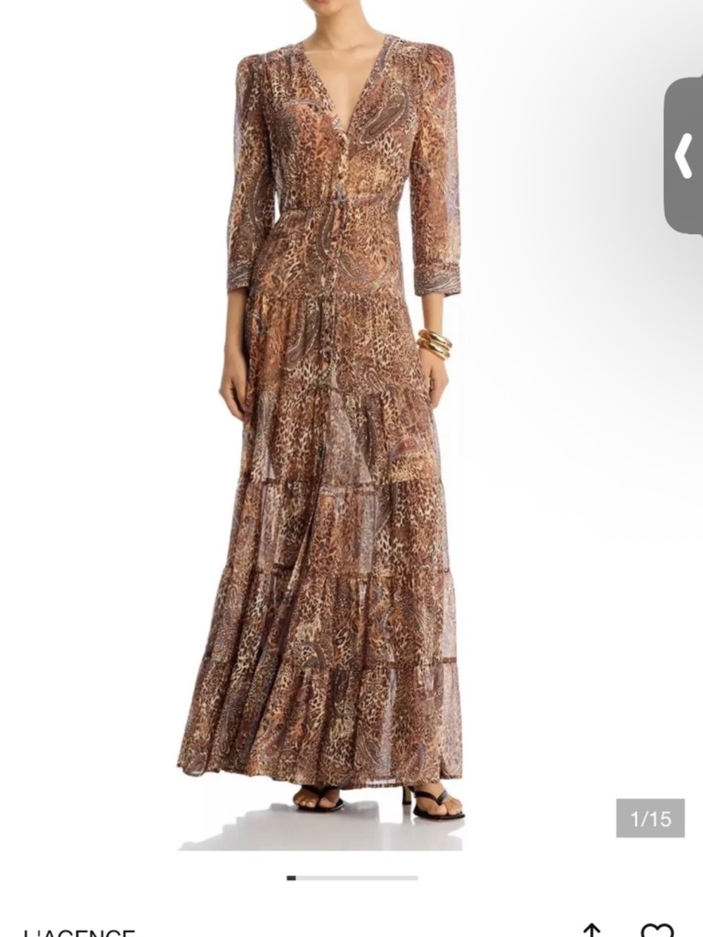 L’AGENCE Seraphina Cheetah print Maxi Dress